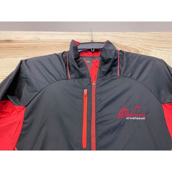 Antigua Jacket Womens Large Black Zip Windbreaker Golf Wilderness Fortune Bay - Picture 3 of 15